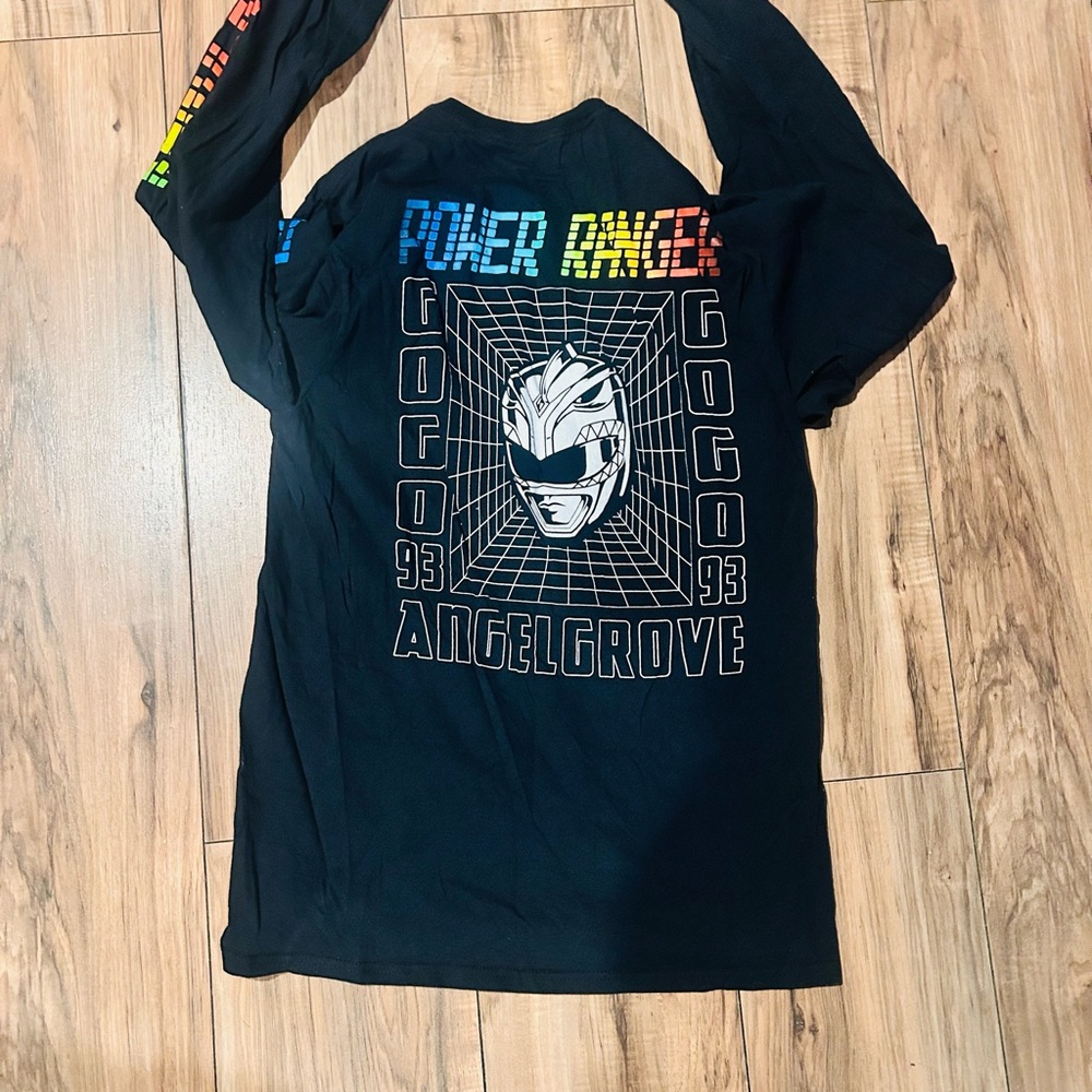 Hasbro Power Rangers Black Graphic Long Sleeve Tee